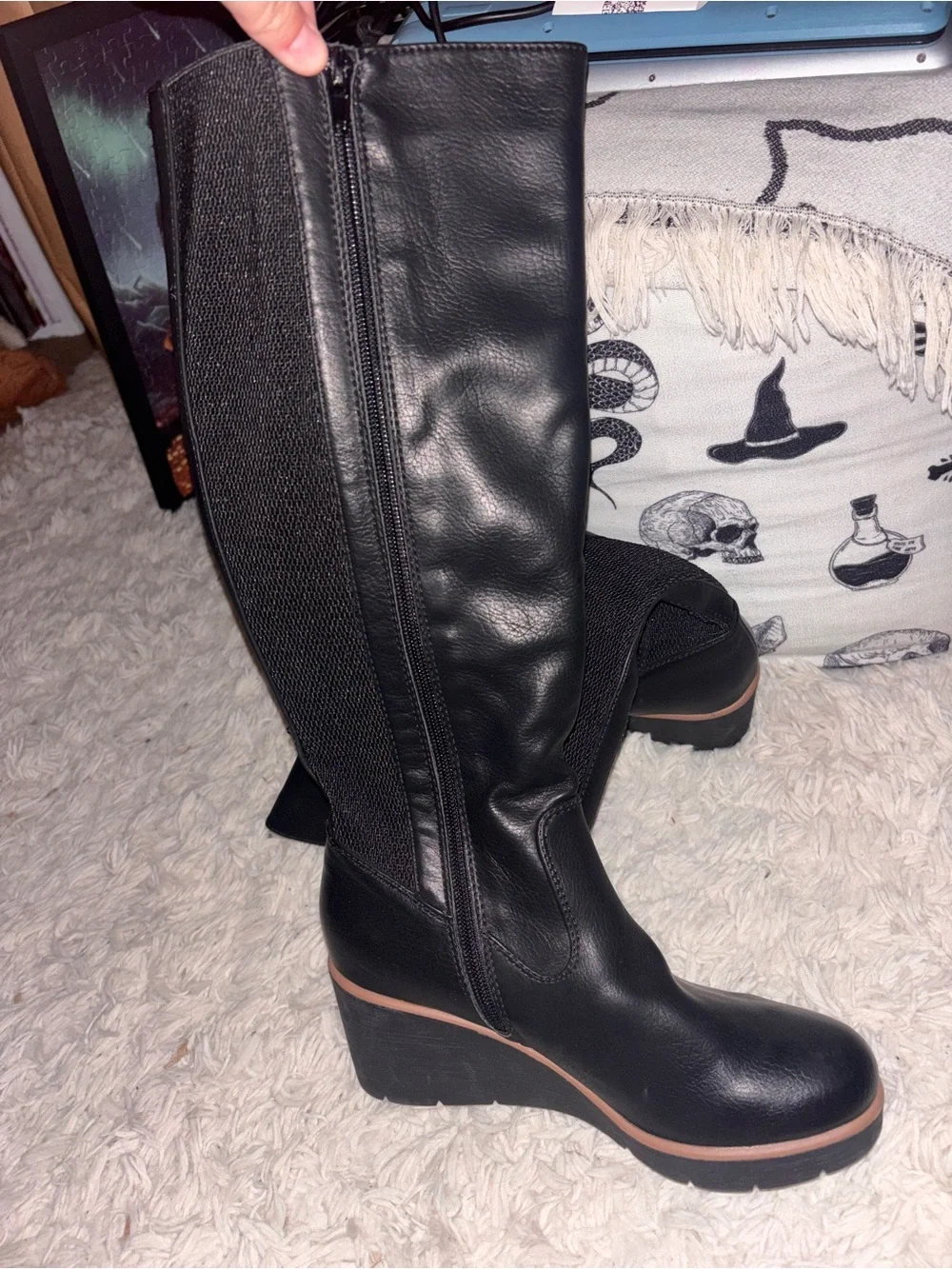 SOUL Naturalizer Black knee high Leather Boots